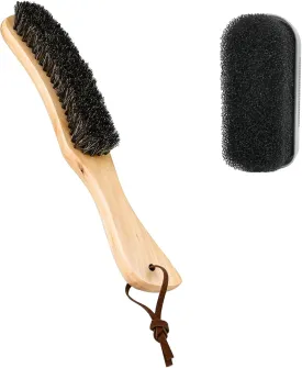 2PCS Felt Hat Brush, Felt Hat Cleaner with Horsehair Brush and Sponge Brush, Cowboy Hat Cleaner Easily Removes Dust Fuzz and Lint for Shoes Hats and Clothes