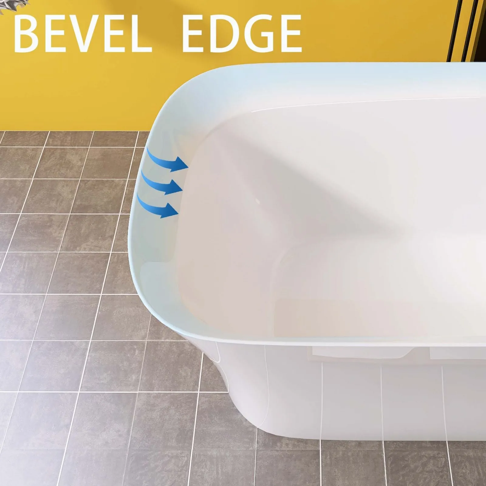 67'' Beveled Edge Flat Bottom Acrylic Bathtub
