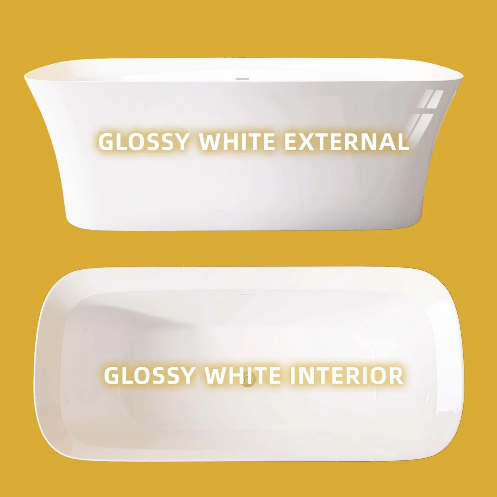 67'' Beveled Edge Flat Bottom Acrylic Bathtub