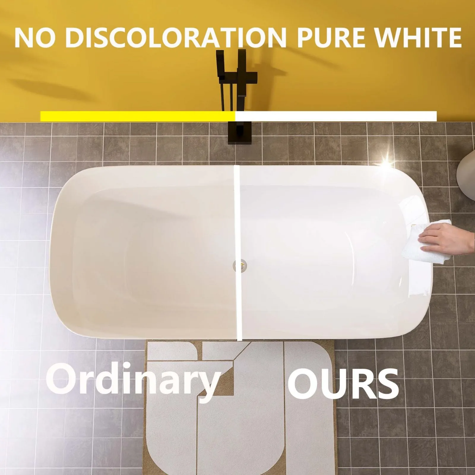 67'' Beveled Edge Flat Bottom Acrylic Bathtub