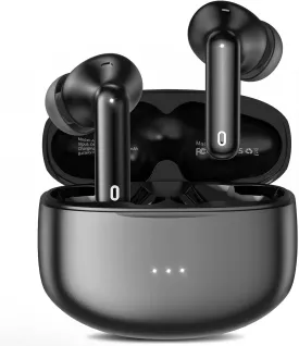 A40 Pro Wireless Earbuds, 50Hrs Playtime Bluetooth Earbuds Built in Noise Cancellation Mic with Charging Case, Headphones Stereo Sound, IPX7 Waterproof Ear buds for iPhone and Android