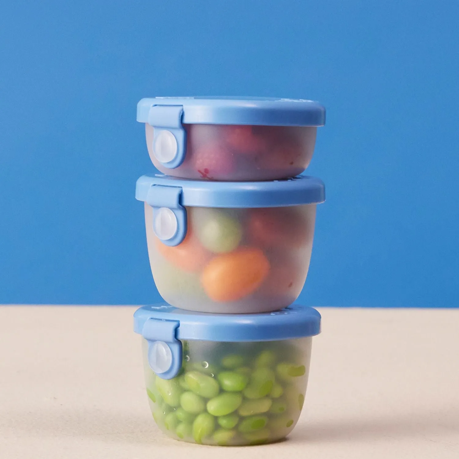 b.box Portable Snack Tubs - Pack of 3- Ocean Blue
