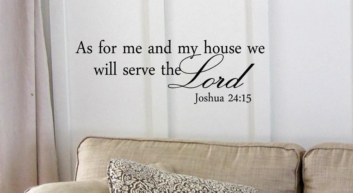 DG-AS-1 As for Me and My House, We Will Serve The Lord Vinyl Wall Art Inspirational Quotes and Saying Home Decor Decal Sticker Steams