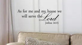 DG-AS-1 As for Me and My House, We Will Serve The Lord Vinyl Wall Art Inspirational Quotes and Saying Home Decor Decal Sticker Steams
