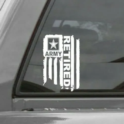 Edward & Co Distressed United States Army Flag Retired Vinyl Decal Sticker United States Army Military for Car Truck Window Laptop Bumper US Flag
