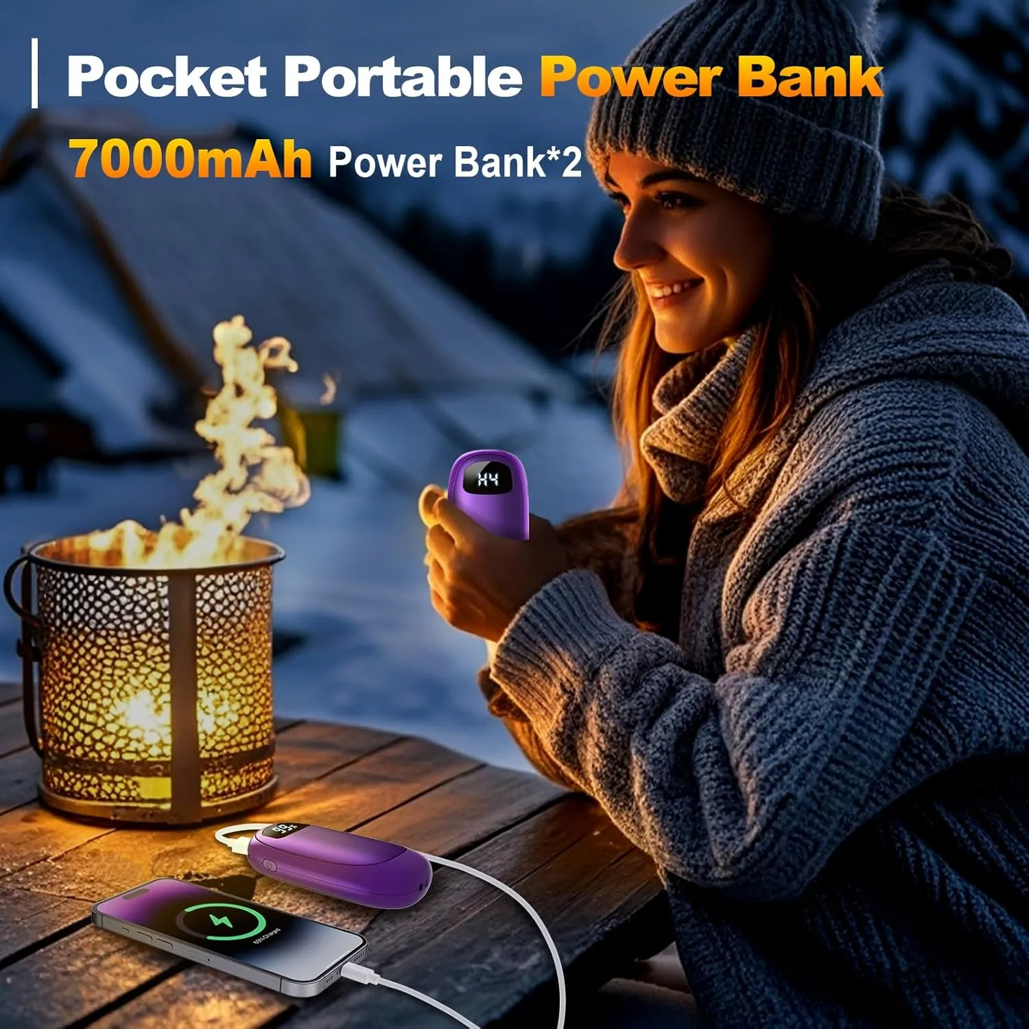 Hand Warmers Rechargeable - 14000mAh Electric Hand Warmers, Max 20 Hrs Warmth 4 Levels Heat Up to 131, Dual-Side Heating Portable Reusable Pocket Heater 2 Pack for Raynauds, Hunting, Camping, Golf