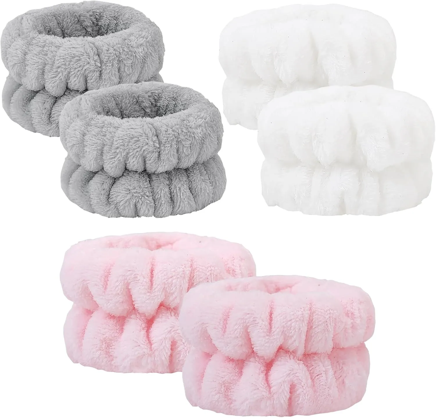 Microfiber Wristbands for Face Washing - Set of 6, Absorbent Arm Bands, Keeps Sleeves Dry, Soft & Comfortable, for Women, Men, Kids, Skincare & Makeup