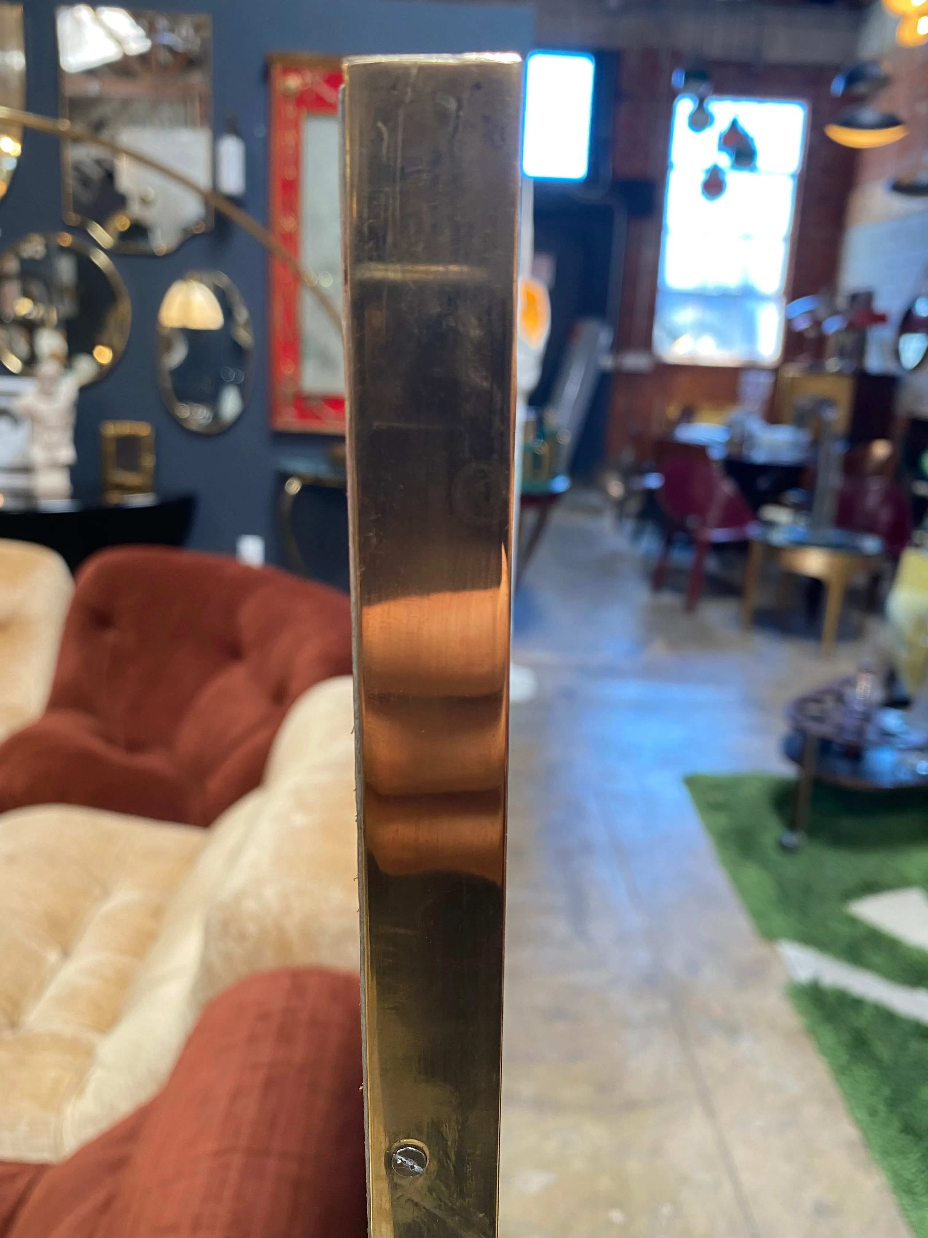 Mid Century Square Wall Mirror, Italy 1950s