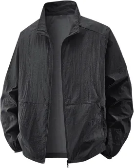 Quick-Dry Men's UV Shirt UPF 50  Sun Protective Zip Up Lightweight Jackets Fishing Tops Long Sleeve Summer Wear