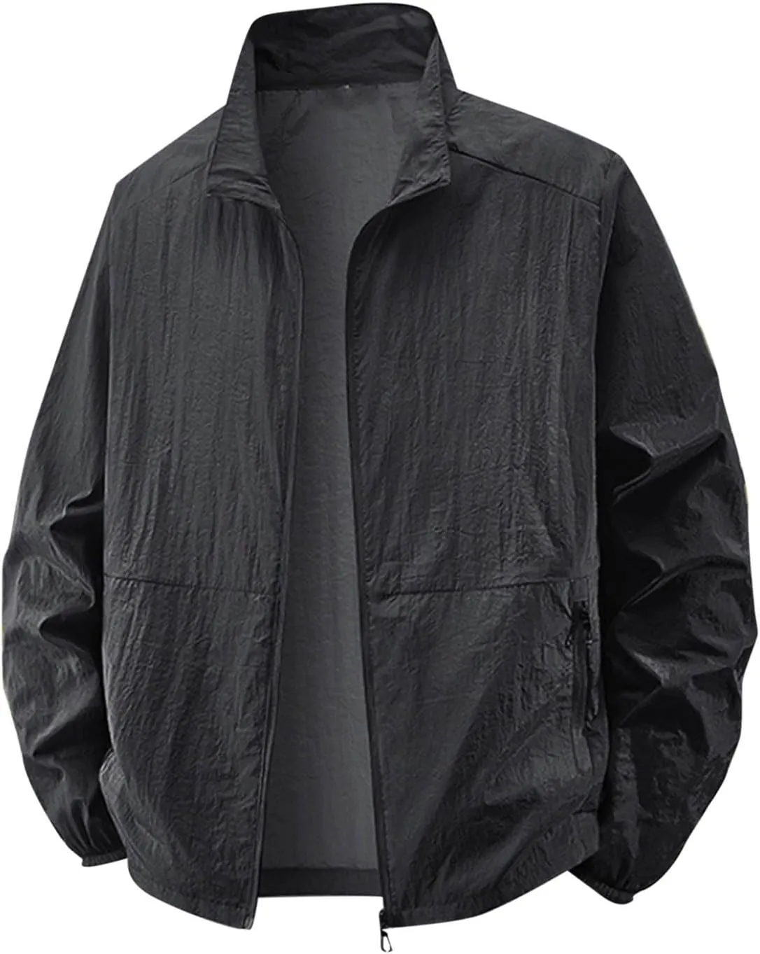Quick-Dry Men's UV Shirt UPF 50  Sun Protective Zip Up Lightweight Jackets Fishing Tops Long Sleeve Summer Wear
