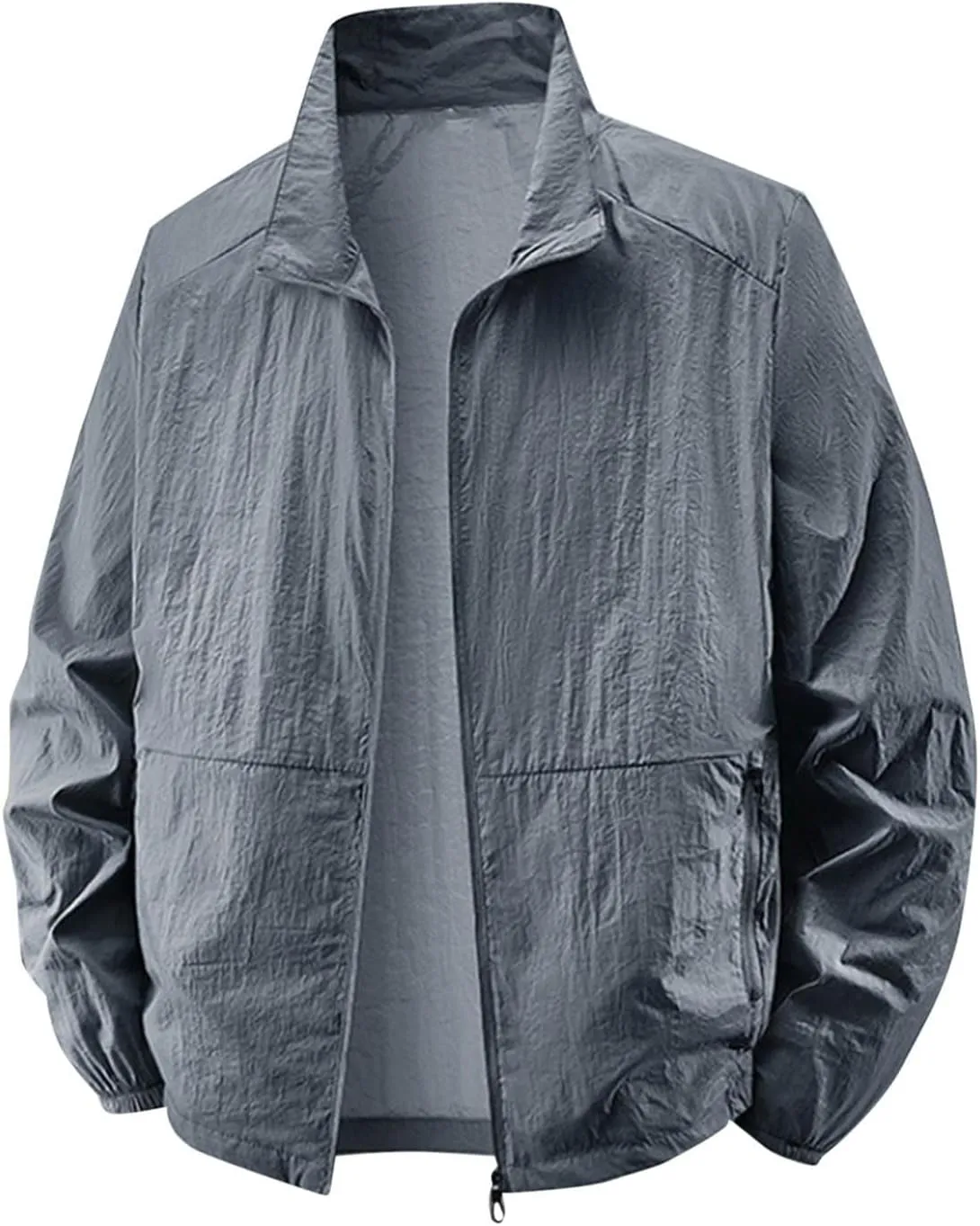 Quick-Dry Men's UV Shirt UPF 50  Sun Protective Zip Up Lightweight Jackets Fishing Tops Long Sleeve Summer Wear
