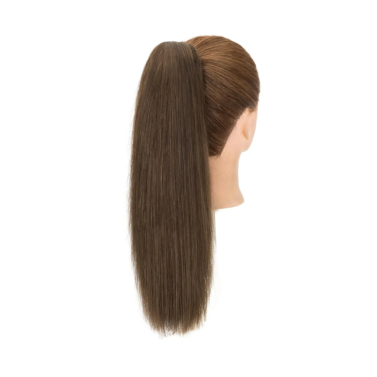 Rich Choices Claw Clip Ponytail Extension Human Hair Real Hair Ponytail Extension Balayage Chocolate Brown Clip In Long Ponytail Hair Extensions Straight For Women #2R 14 Inch