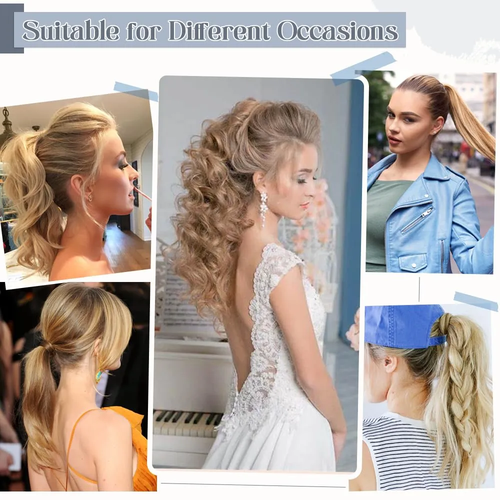 Rich Choices Claw Clip Ponytail Extension Human Hair Real Hair Ponytail Extension Balayage Light Brown 14 Inch 105g One Piece Clip In Long Ponytail Hair Extensions Straight For Women #6