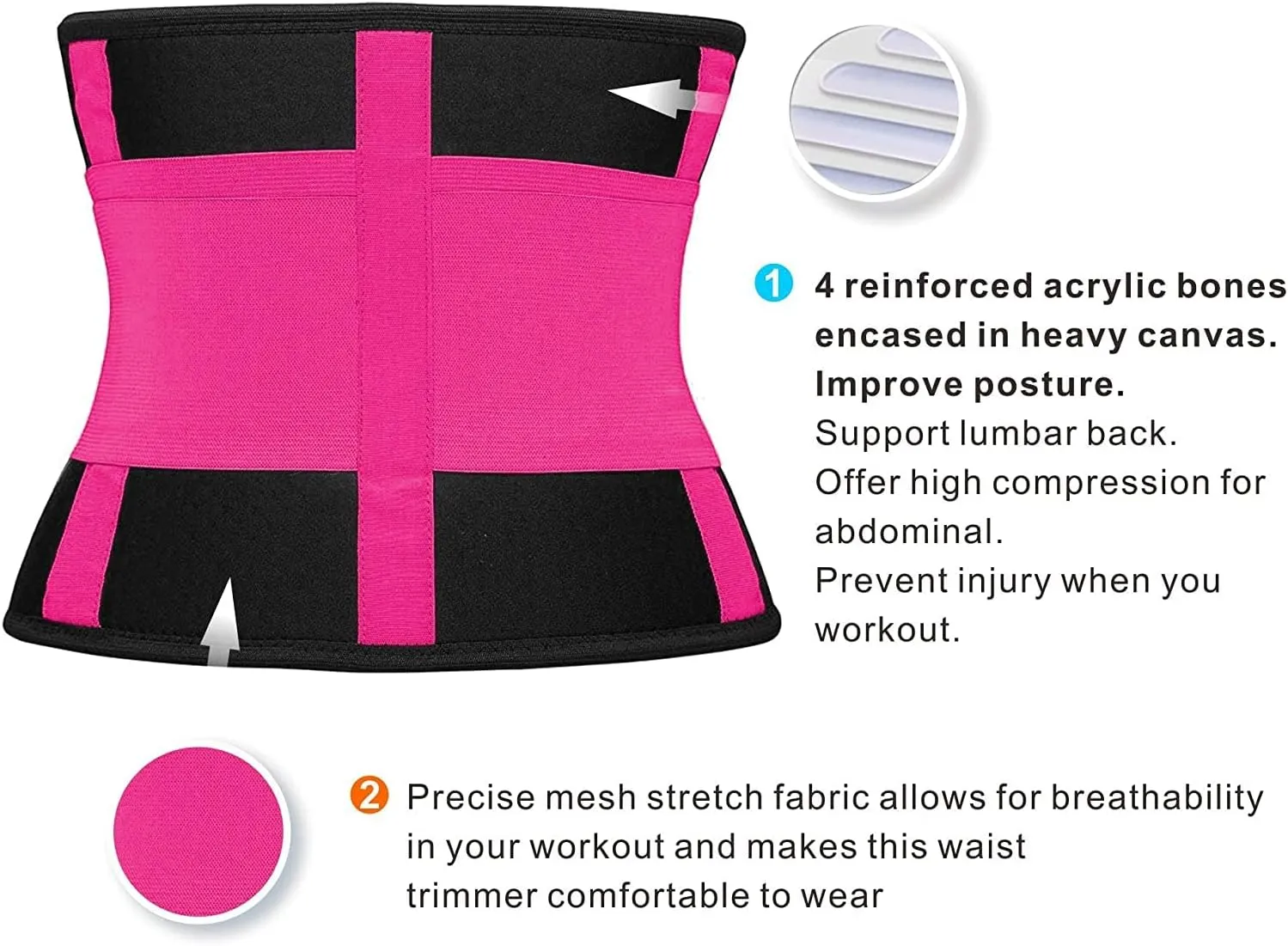 SHAPERX Women Waist Trainer Eraser Belt Tummy Control Waist Trimmer Slimming Belly Band Shaper