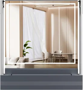 Smart Makeup Mirror Hide in The Desk,Vanity Mirror with Lights,Touch Switch,Anti-Collision,Sensor LED Light,Support Voice Remote to Control Up/Down Women Gifts for Her (TSYQ-1000)