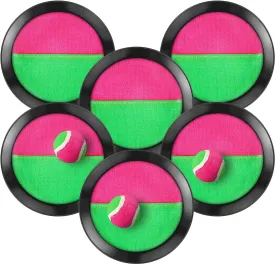 TOODOO Toss and Catch Balls Game, 3 Set Paddle Toss and Catch Ball, 6 Paddles and 3 Balls, Suitable for Sports, Beach, Gifts, Event and Game Prizes, Party Favor and Supplies (Black, 6.1 Inch)