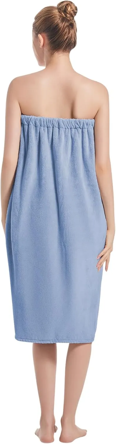 Towel Wrap For Women After ShowerPlush Bath Robe FemaleSauna Spa Wrap Around Towels With Pockets