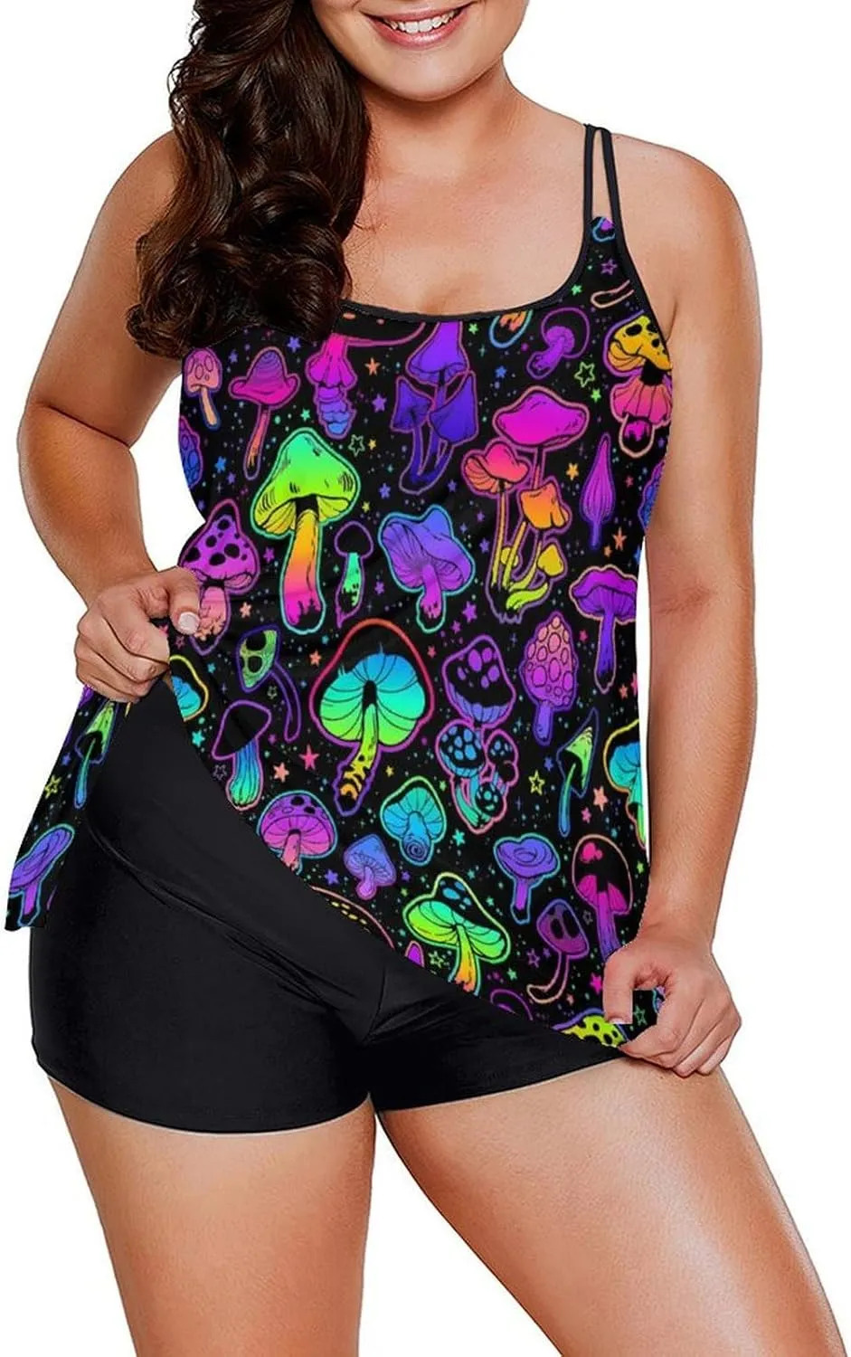 Womens Tankini Swimsuits for Women Two Piece Tummy Control Bathing Suits Swim Tank Top with Boyshorts