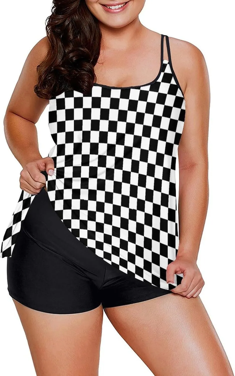 Womens Tankini Swimsuits for Women Two Piece Tummy Control Bathing Suits Swim Tank Top with Boyshorts