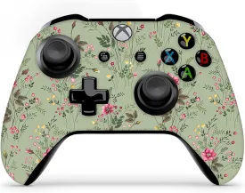 ZOOMHITSKINS Controller Skin Compatible with X1 S and X1 X, Vinyl Sticker Technology, Botanical Vintage Flowers Floral Green, Durable, 1 Skin, Made in The USA
